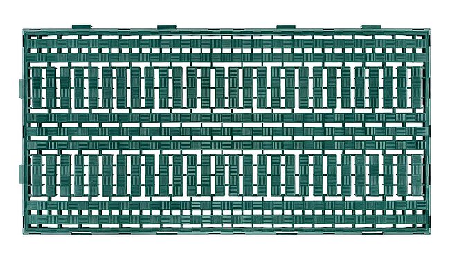 1 green floor-grating, made of plastics, isolated on white background