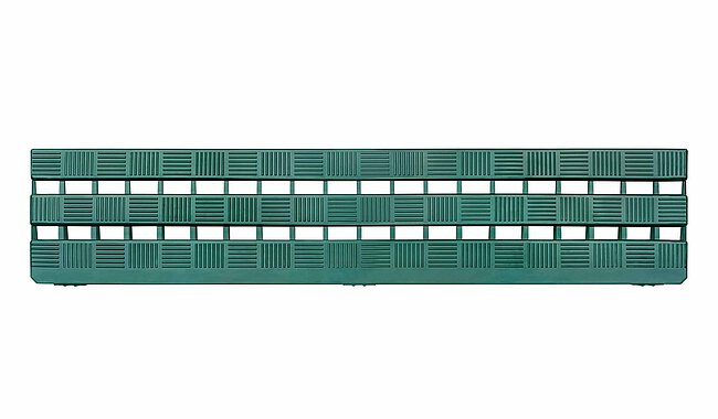 1 green ramp piece for floor-grating, made of plastics, isolated on white background