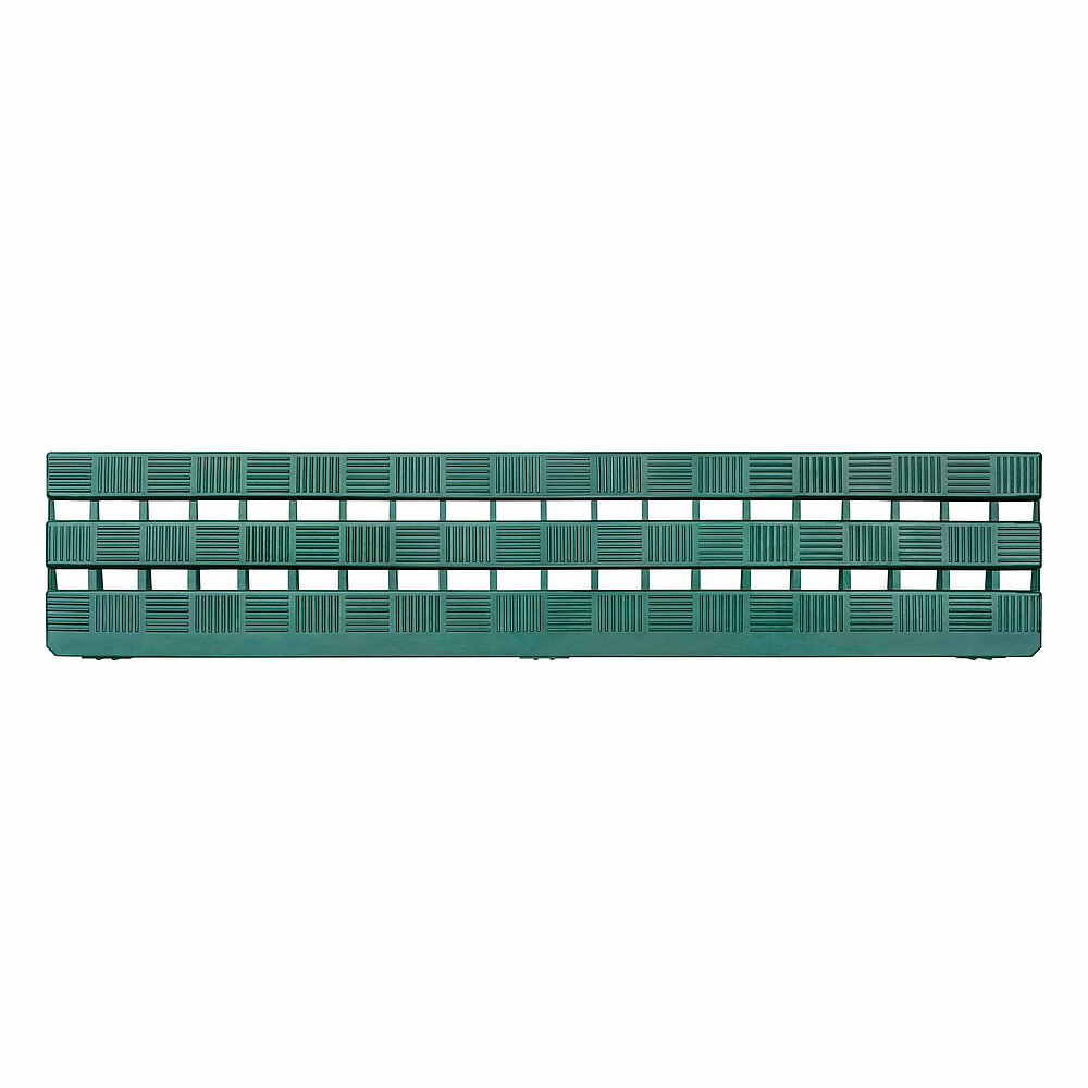 1 green ramp piece for floor-grating, made of plastics, isolated on white background